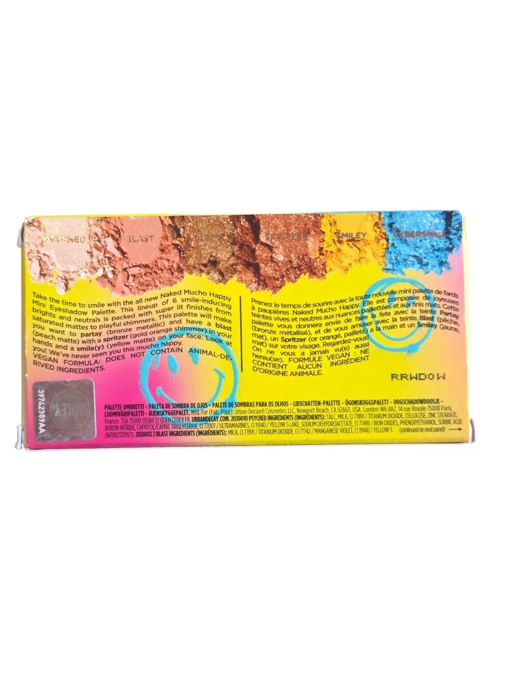 Urban Decay x Smiley Naked Mini Eyeshadow Palette, Mucho Happy, Brand New In Box